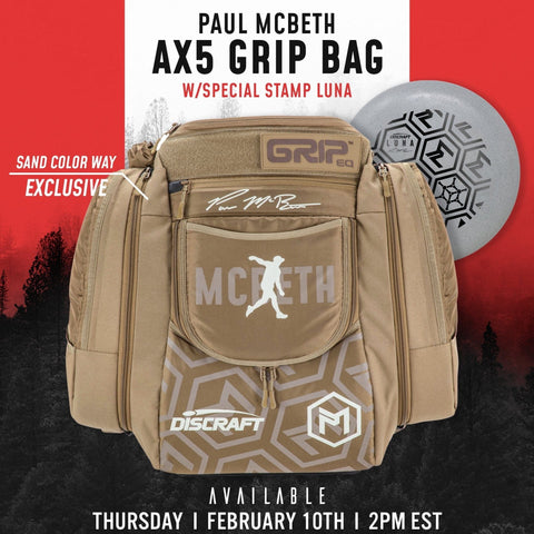 GRIPeq Discraft Disc Golf Bag (Paul Mcbeth GRIPeq AX5 Series Disc Golf Bag with Soft Luna, 22 - 26 Disc Capacity) Bag